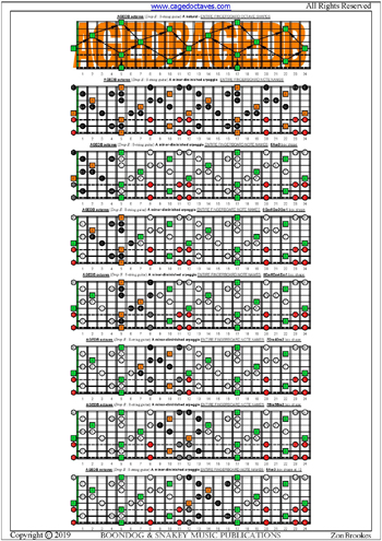 AGEDB octaves (8-string guitar: Drop E) fingerboard A minor-diminished arpeggio notes pdf