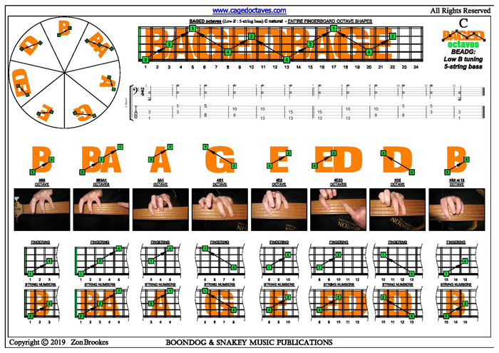 5-String Bass (Low B) : C natural octaves (3nps)