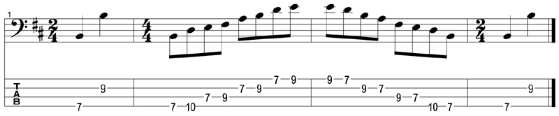 4Em2 octave - B pentatonic minor box tab
