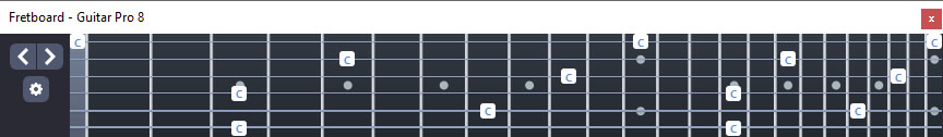 GuitarPro8: C natural octaves