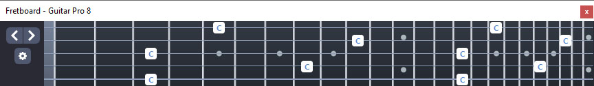 GuitarPro8: C natural octaves