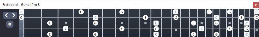 GuitarPro8: C major arpeggio