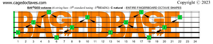 BAF#GED octaves fingerboard : C natural octaves