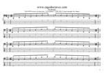 GuitarPro8 TAB : BAF#GED octaves 6-string bass (F#0 standard - F#BEADG) C major arpeggio box shapes pdf