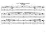 GuitarPro8 TAB : BAGED octaves 6-string bass (Drop E0 standard - EBEADG) C major scale (ionian mode) box shapes pdf