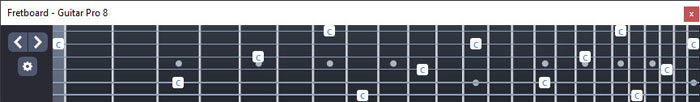 GuitarPro8 C natural octaves: Fender Bass VI (E1 standard - EADGCF)