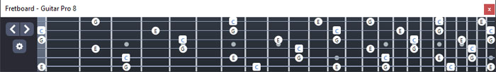 GuitarPro8: C major arpeggio fingerboard