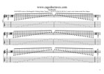 GuitarPro8 TAB: Meshuggah's 8-String Guitar Tuning (FBbEbAbDbGbBbEb) C major scale (ionian mode) box shapes pdf