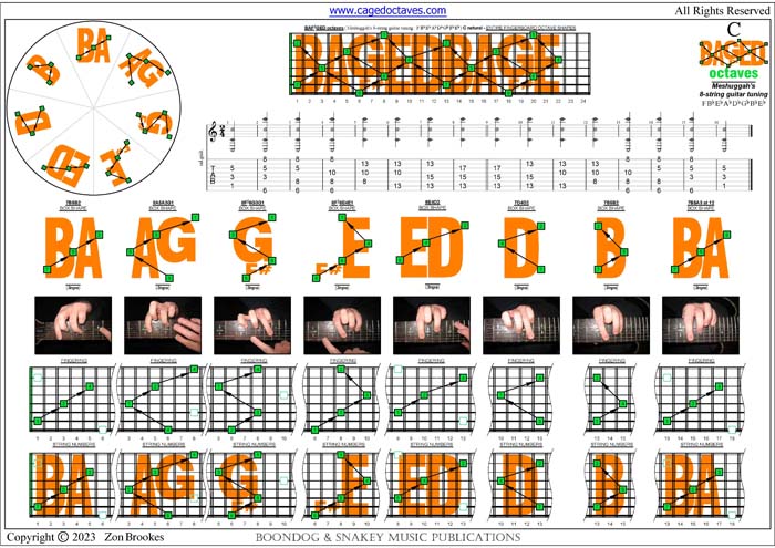 Meshuggah's 8-String Guitar Tuning (FBbEbAbDbGbBbEb): C natural octaves (3nps)