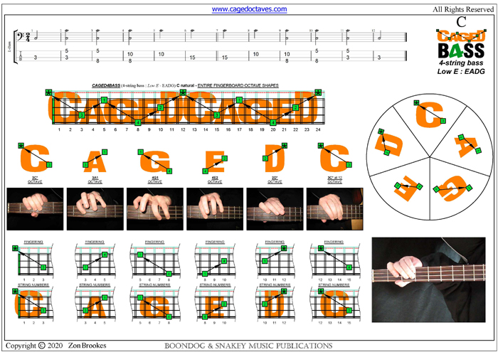 CAGED4BASS : C natural octaves