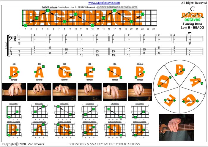 5-String Bass (Low B) : C natural octaves