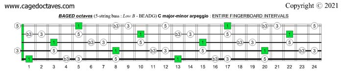 BAGED octaves fingerboard C major-minor arpeggio intervals