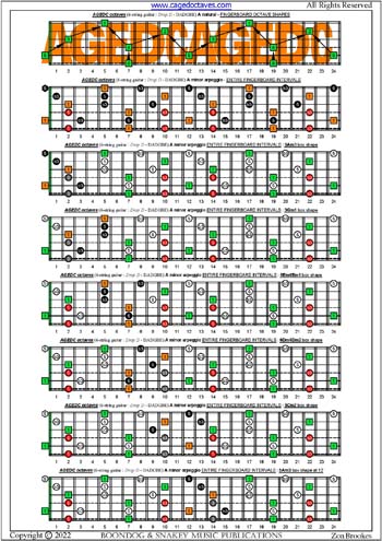 AGEDC octaves A minor scale fretboard intervals