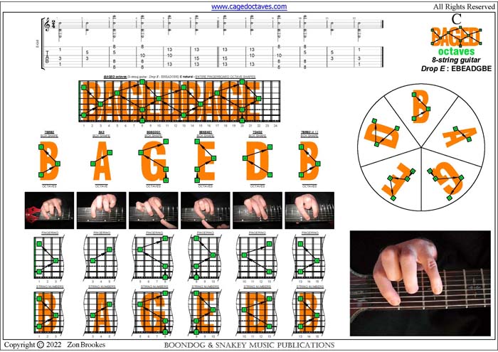 8-String Guitar (Drop E - EBEADGBE) : C natural octaves