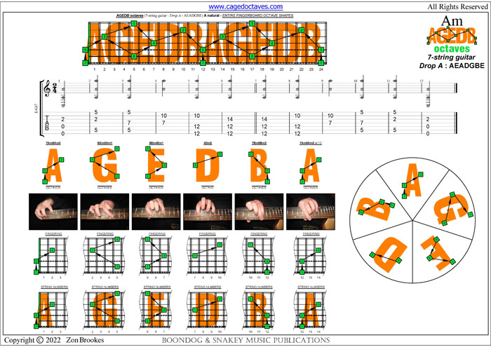 7-String Guitar (Drop A - AEADGBE) : A natural octaves