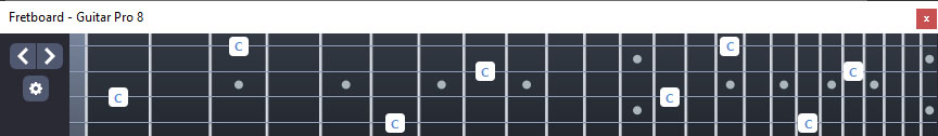 GuitarPro8: C natural octaves