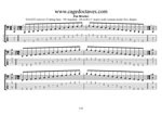 GuitarPro8 TAB pdf: BAGED octaves (5-string bass : B0 standard - BEADG) C major scale (ionian mode) box shapes