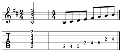 Bm key signature tab