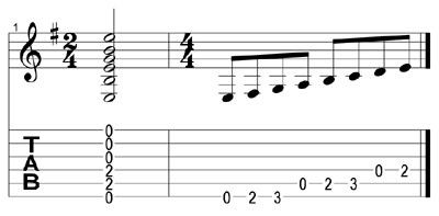 Em key signature tab