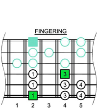 F#m scale - 6Em4Em1 shape