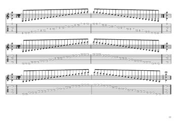 Meshuggah's 8-string guitar tuning : C major scale (ionian mode) box shapes GuitarPro7 TAB